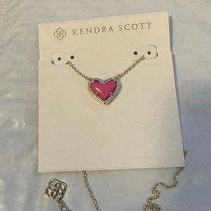 Ari Heart Necklace in Magenta